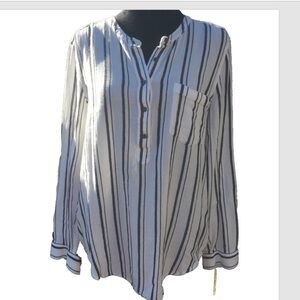 Lucky Brand Textured Roll Tab Pocket Pullover Tunic